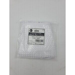 Waffle Bathroom Window Curtains, Water Repellent 36"W x 45"L (Pack of 2) White